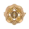 Broche de col or jaune perle