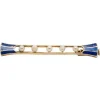 Broche Demi-Perles Email Bleu Or
