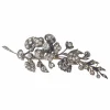 Broche diamant branche fleurie