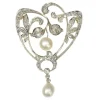 Broche diamant et perle