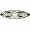Broche diamant onyx et perle