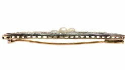 Broche diamant onyx et perle