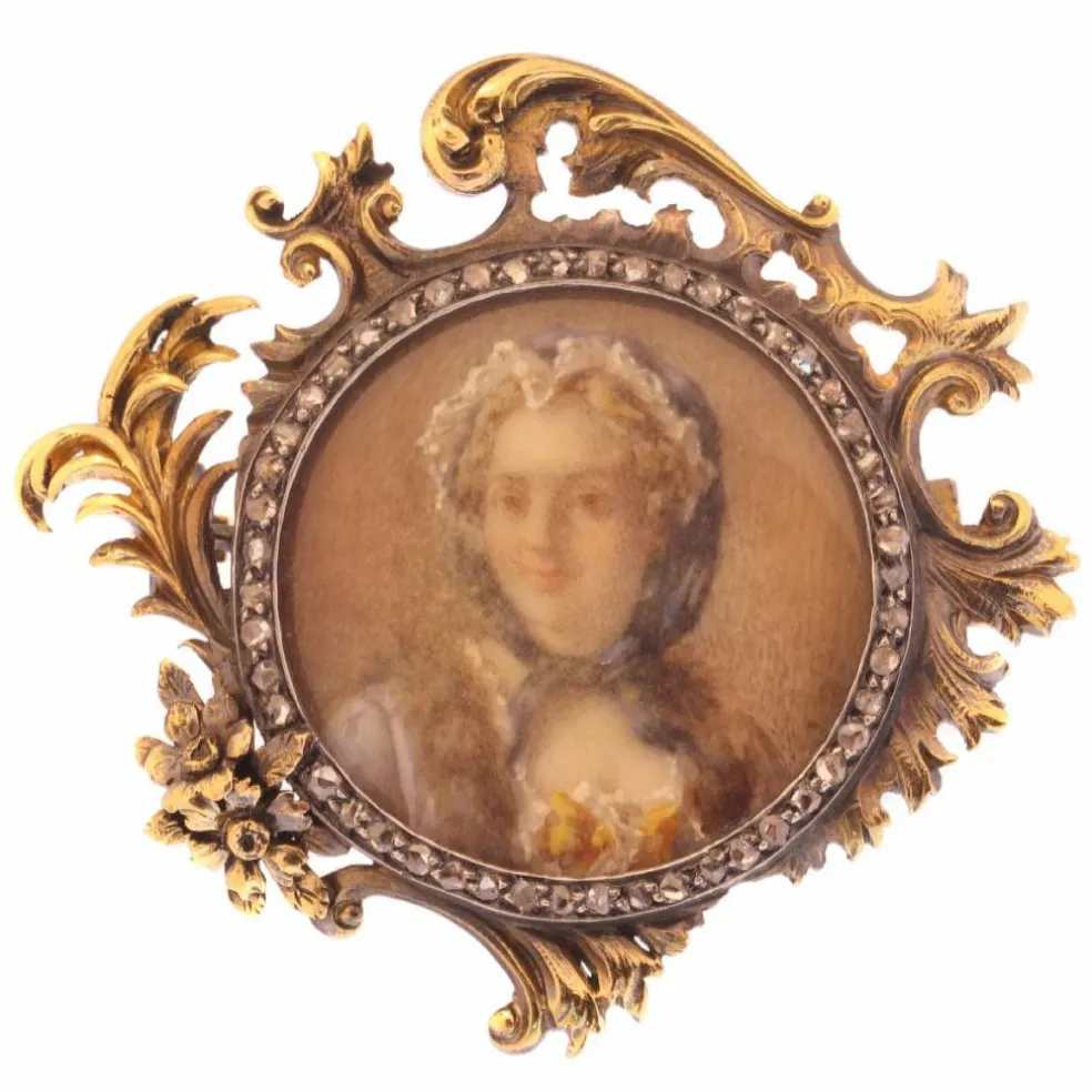 Broche, diamant, or