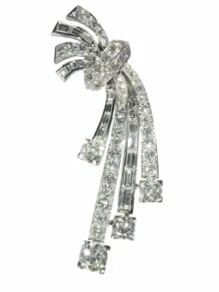 Broche Diamant Platine Vintage/Estate