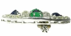 Broche diamant saphir émeraude