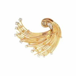 Broche diamants 4.80 carats 2 ors