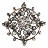 Broche diamants ancienne or rose et argent