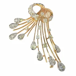Broche diamants années 1960