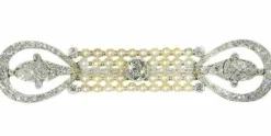 Broche diamants et perles