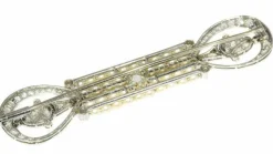 Broche diamants et perles