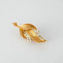 Broche diamants or jaune
