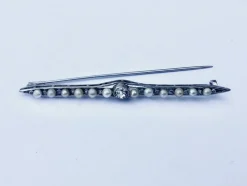 Broche Diamants Perles