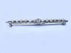 Broche Diamants Perles