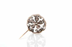 Broche 19e sertie de diamants or et argent