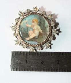 Broche en argent Miniature XIXe