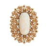 Broche en diamant opale vintage des années 60 Grand ovale