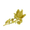 Broche en forme de rose en or jaune et blanc avec diamants