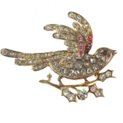 Broche en or avec diamants