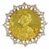 Broche en or avec diamants et perles