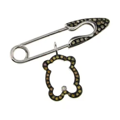 Broche en or blanc, diamants bruns naturels