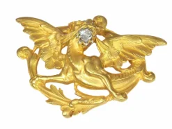 Broche en or, diamant