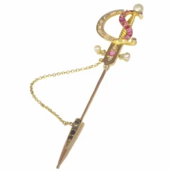 Broche en or et diamants
