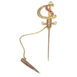 Broche en or et diamants