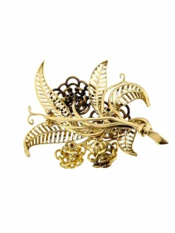 Broche en or jaune avec diamants