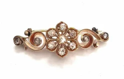 Broche en or jaune avec diamants