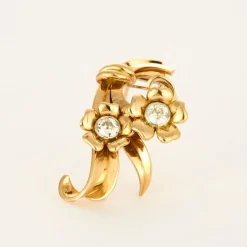 Broche en or jaune et diamants