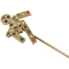 Broche en or jaune Italia 90 avec rubis, diamants, saphirs et émeraudes