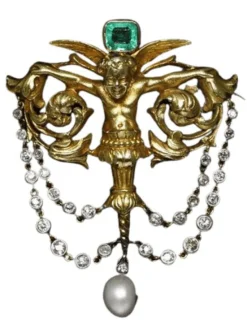 Broche en or Néo-Renaissance de Salt et Schlosberg