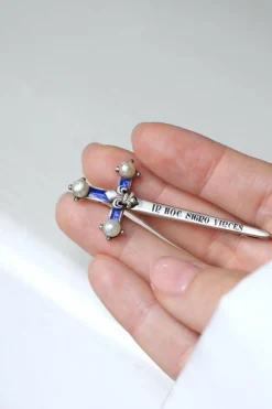 Broche Epée Ancienne Perles Fines