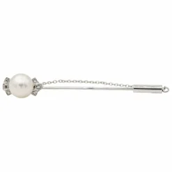 Broche Epingle Or blanc Perle