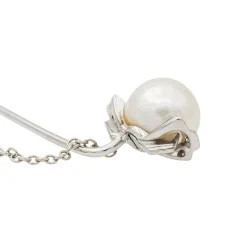 Broche Epingle Or blanc Perle