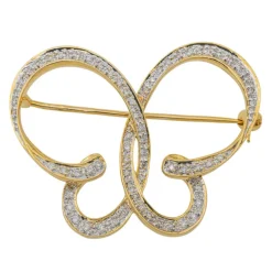 Broche Epingle Or jaune Diamant