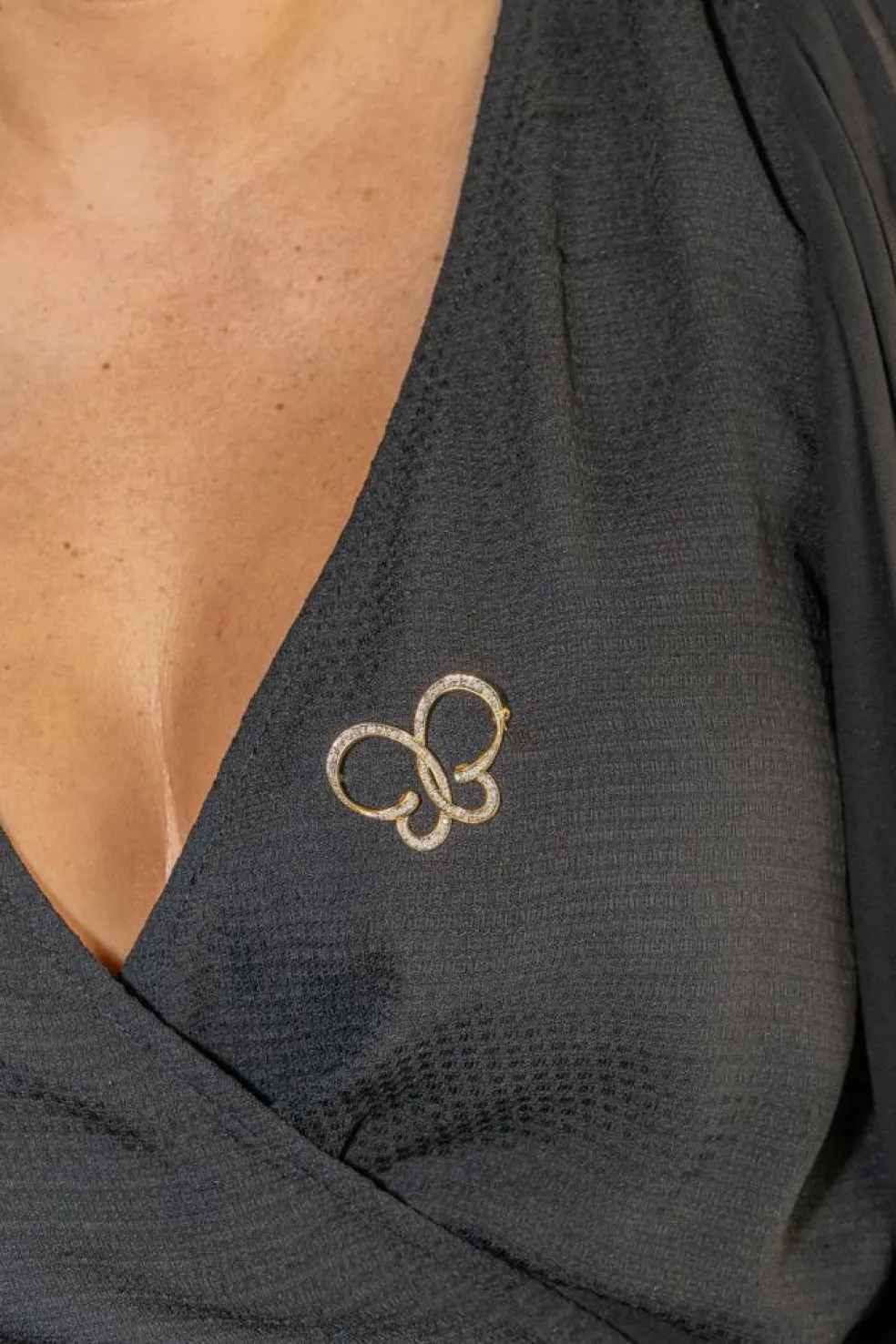 Broche Epingle Or jaune Diamant