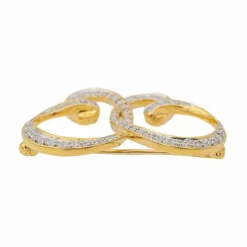 Broche Epingle Or jaune Diamant