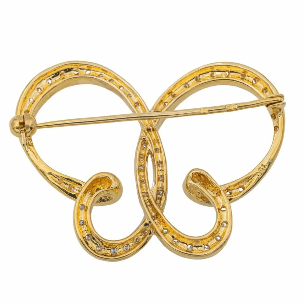Broche Epingle Or jaune Diamant