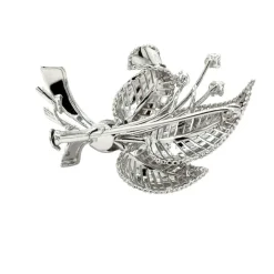 Broche Feuillage Or Blanc - Diamants