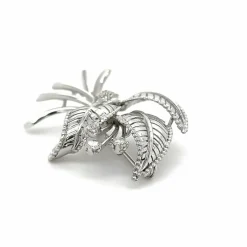 Broche Feuillage Or Blanc - Diamants
