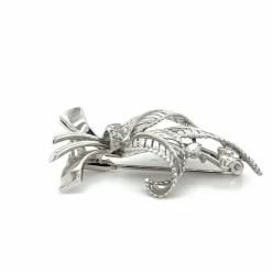 Broche Feuillage Or Blanc - Diamants