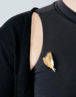 Broche "Feuille" en or jaune