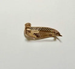 Broche feuille en Or jaune