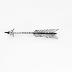 Broche flèche, diamants et onyx