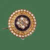 Broche Fleur d'améthyste Perles Diamants