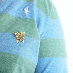 Broche Fleur en or jaune, saphir et rubis