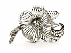 Broche Fleur Or blanc Diamant