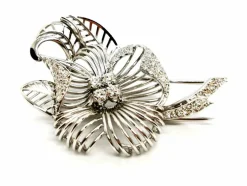 Broche Fleur Or blanc Diamant