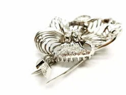 Broche Fleur Or blanc Diamant